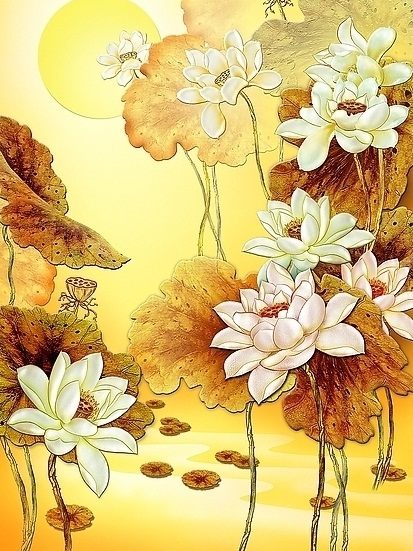 Tranh kính hoa sen TKS46